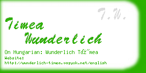 timea wunderlich business card